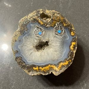 Opal and sterling silver earrings